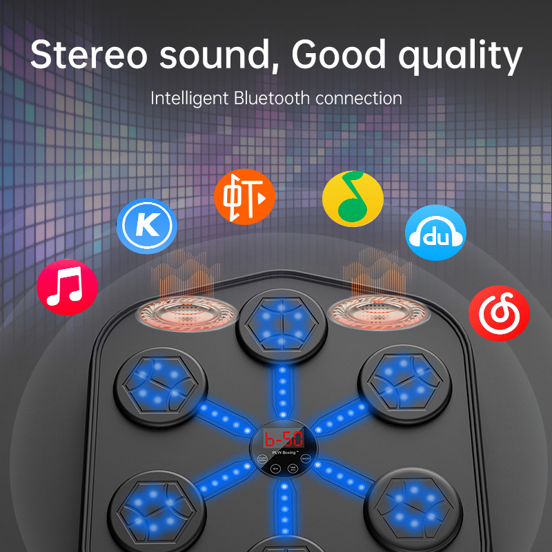 Sport-Partner Smart Music Boxing Machine Wall Target LED Lighted Sandbag Relaxing Reaction Training Target For Boxing Sports Agility Reaction