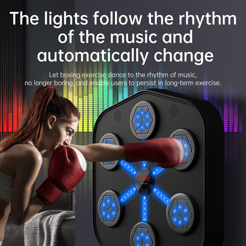 Sport-Partner Smart Music Boxing Machine Wall Target LED Lighted Sandbag Relaxing Reaction Training Target For Boxing Sports Agility Reaction