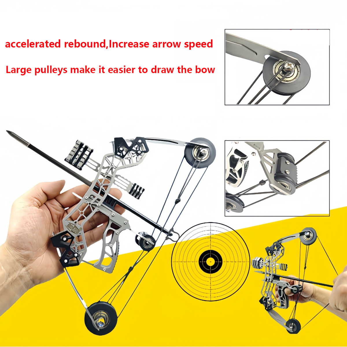 10.4inch Archery Mini Compound Bow Kit Bow and Arrows Shooting Target Gift Game Bow Practice Accessories,slingshot