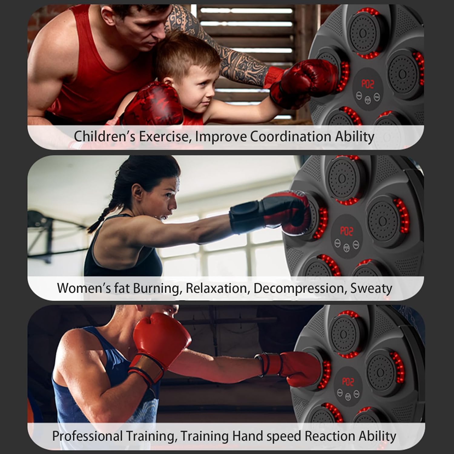 Music Boxing Training Machine USB Rechargeable Practice Electronic