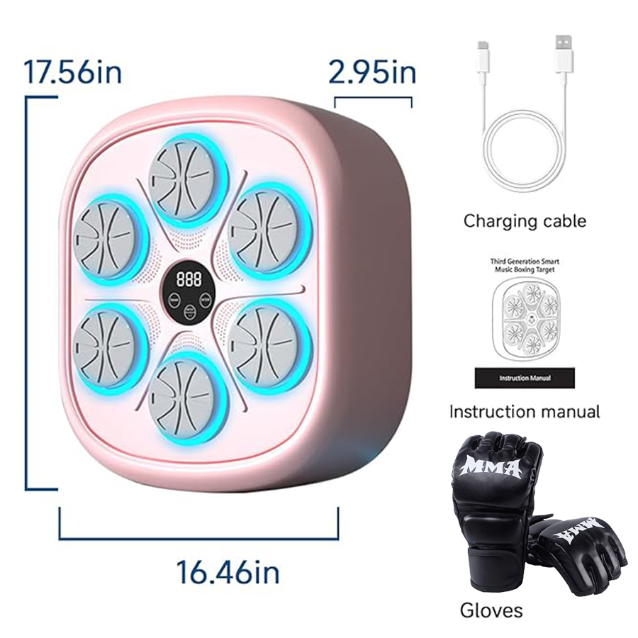 HoldBody Smart Music Boxing Machine Wall Target LED Lighted Sandbag Relaxing Reaction Training Target For Boxing Sports Agility Reaction