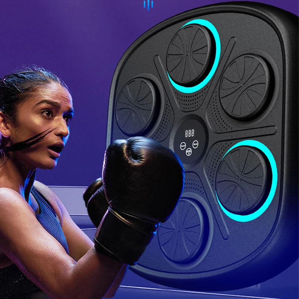 ONEPUNCH Smart Boxing Machine Wall Mounted, Music Boxing Machine with LED,  Electronic Punching Machine with Phone Holder & Boxing Gloves for Home