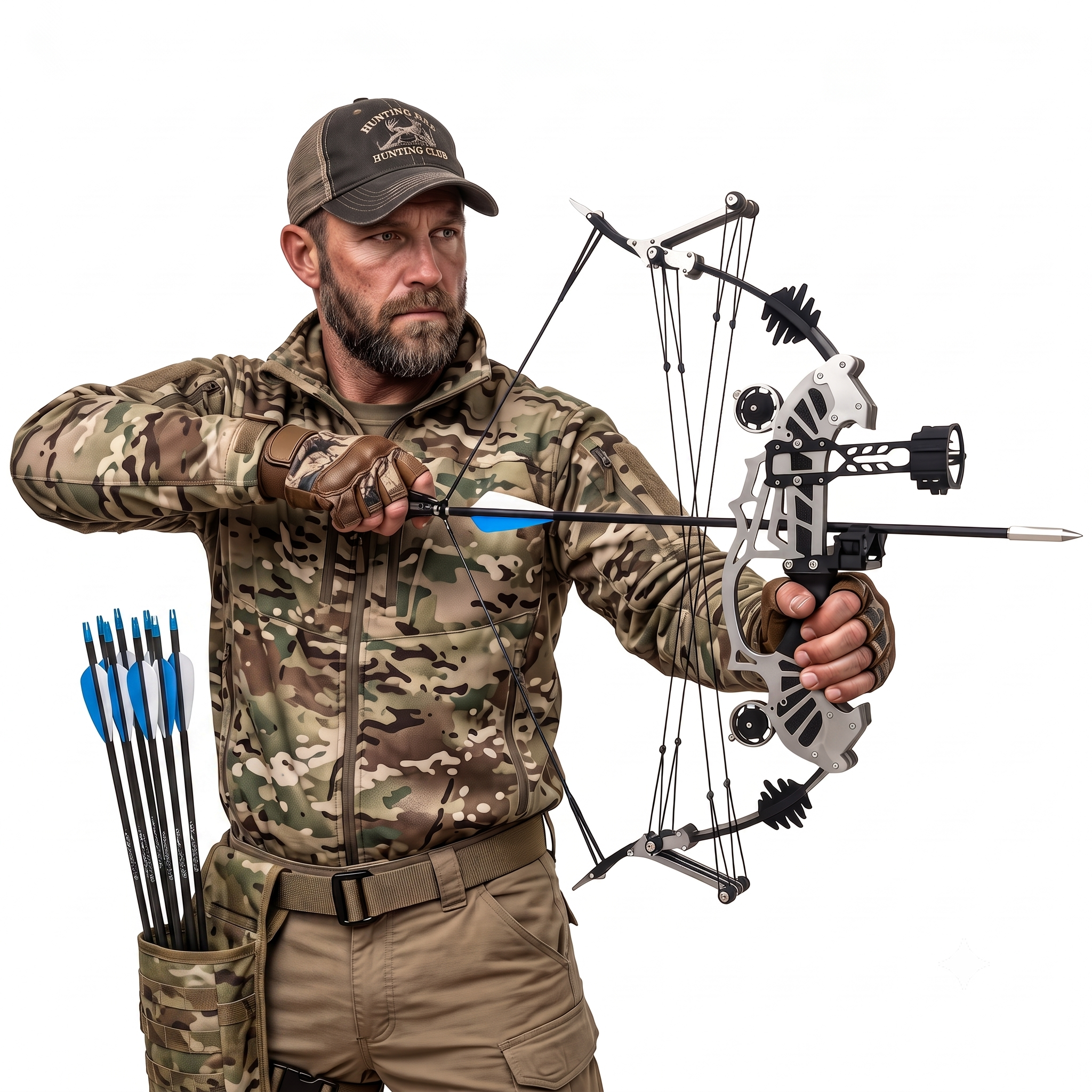 Ambidextrous Compound Bow and Arrow Set with Bow Release Aid and 8 Feathered Arrows - Perfect for Beginner Target Practice & Best Holiday Gift， Adaptable Archery Hunting Release