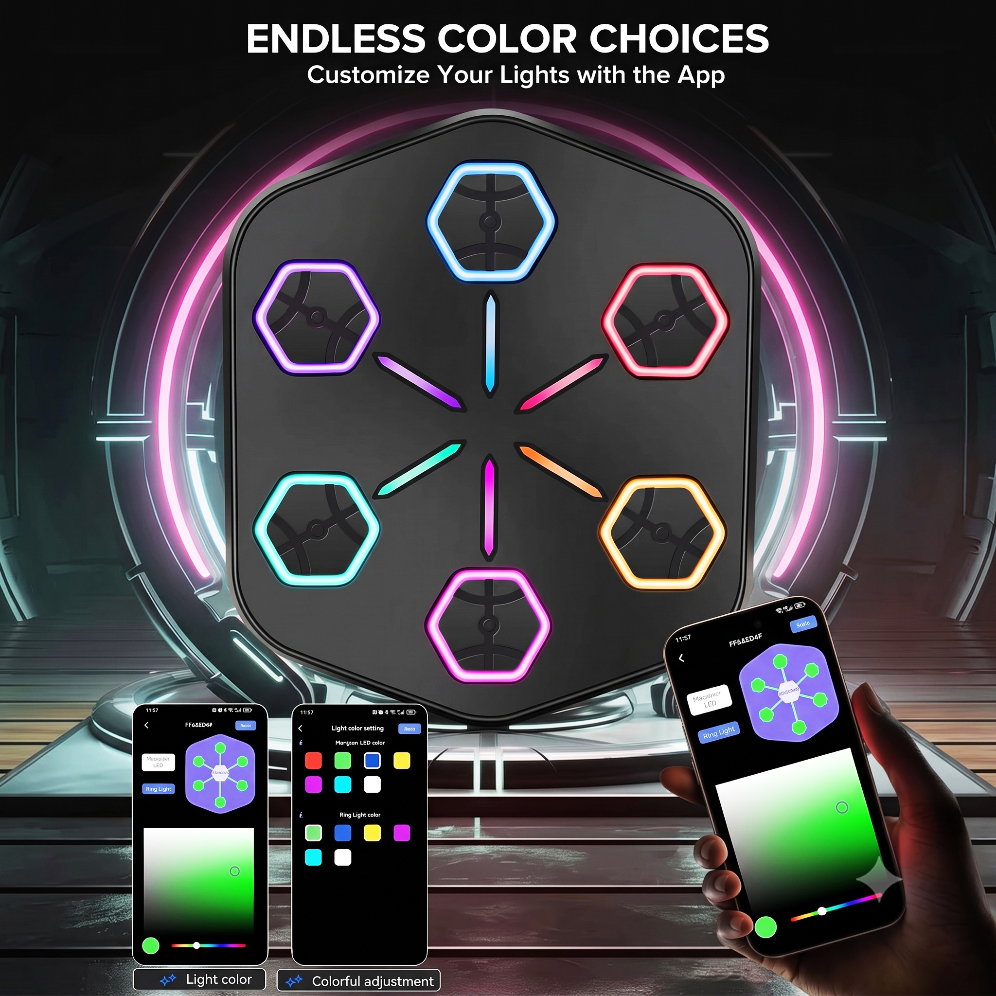 HoldBody high-end smart music boxing machine, independent APP intelligently recognizes music rhythm, wall-mounted home fitness equipment, professional fitness boxing training equipment,