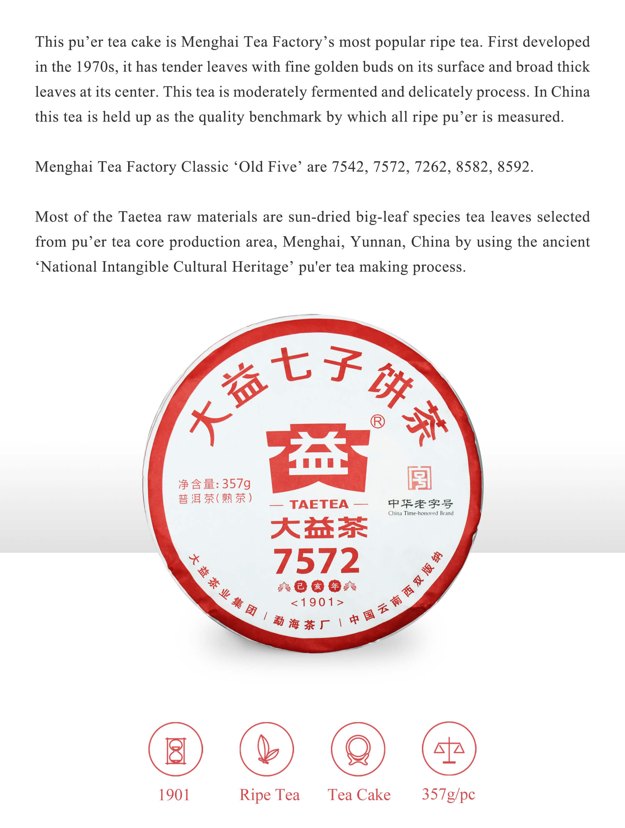 7572 Ripe Pu’er Tea（1901）-taeteastore
