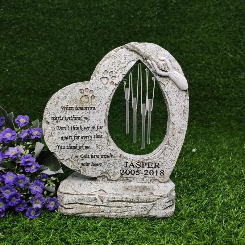 Personalized Pet Memorial Stone Harp-shaped gravestones