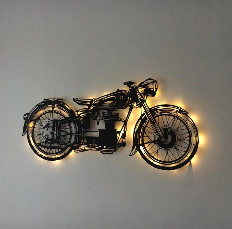 Gift For Him🎁 - Motorcycle Metal Wall Art with LED Lights【BUY 2 FREE SHIPPING】