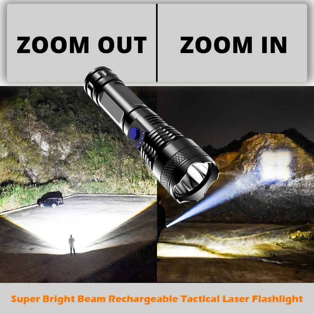 🎁Last Day Promotion- SAVE 70%🏠LED Rechargeable Tactical Laser Flashlight【BUY 2 FREE SHIPPING】