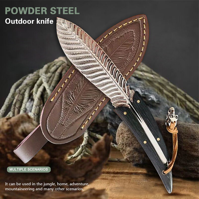 💝2023 Father's Day Save 48%🎁Phoenix Feather Pattern Outdoor Damascus Knife 