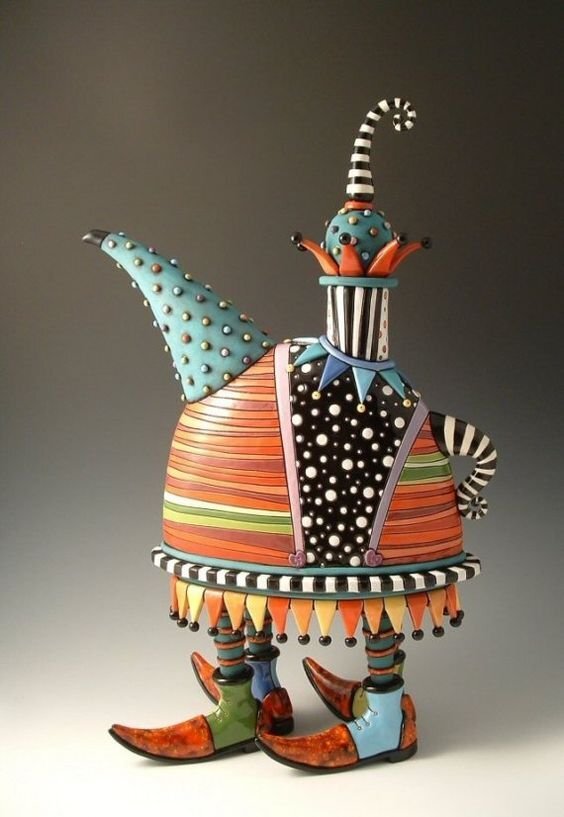 Colorful creative teapot decoration artwork