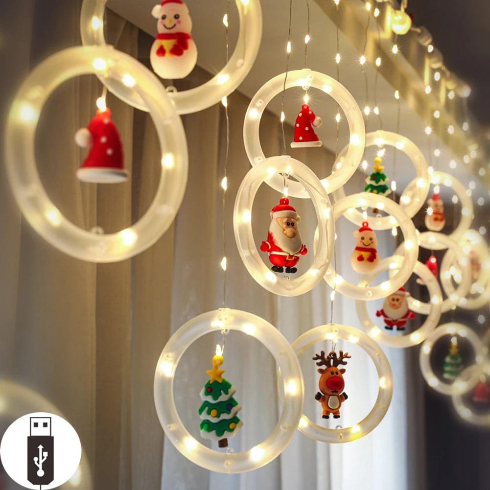 Christmas Curtain String Lights