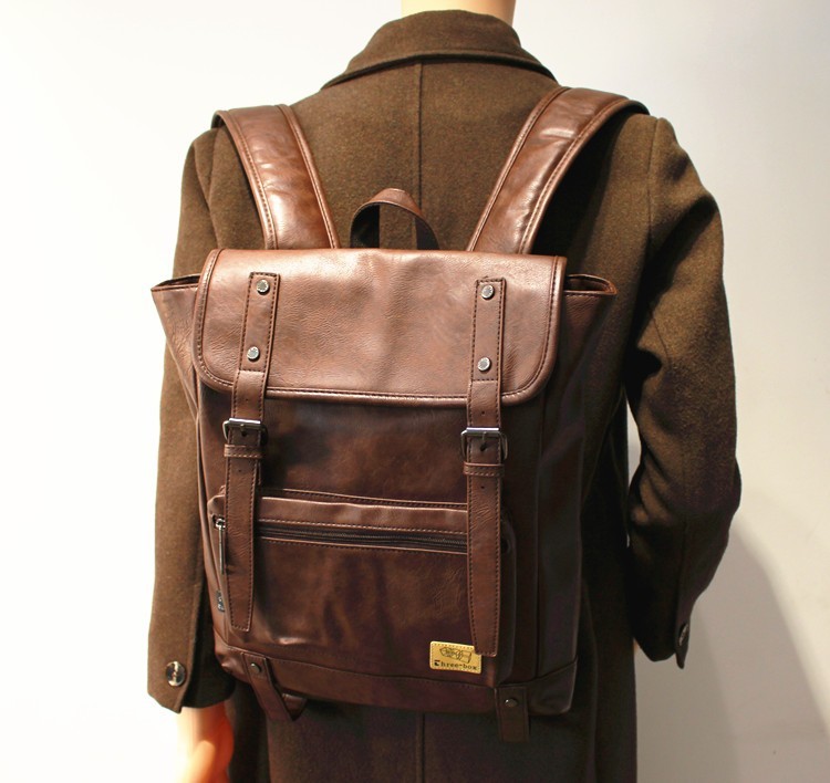 VICTORNEST® Leather backpack student bag laptop bag-VICTORNEST