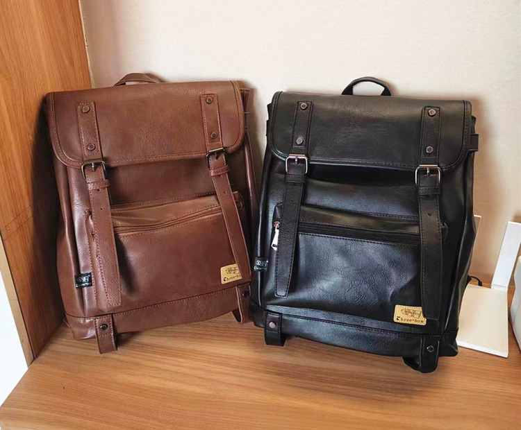 VICTORNEST® Leather backpack student bag laptop bag-VICTORNEST