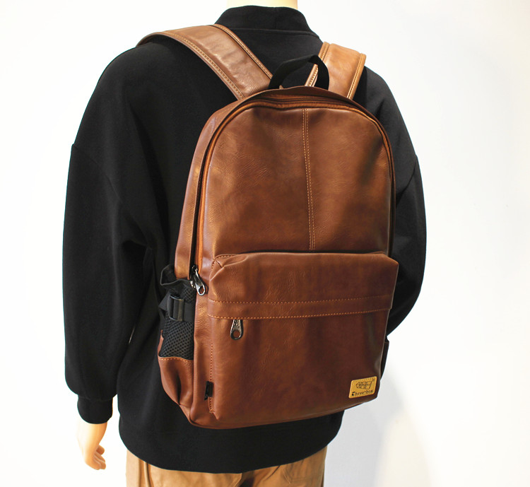 VICTORNEST®Leather Men's Backpack Large Capacity Backpack Laptop Bag-VICTORNEST
