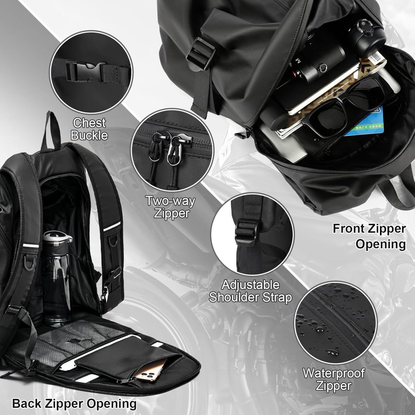 VICTORNEST®Motorcycle Backpack,Waterproof Helmet Backpack for Men
