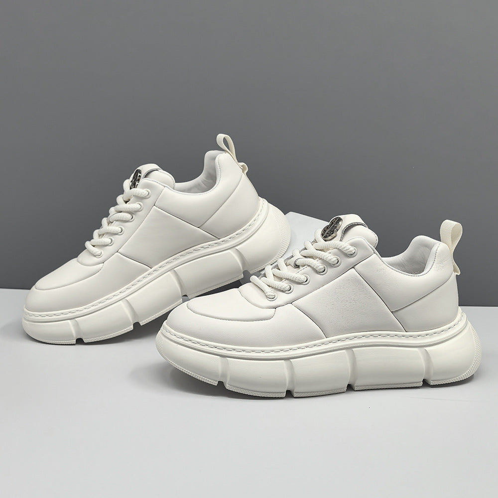 Scarpe casual da uomo in pelle tinta unita moda minimalista