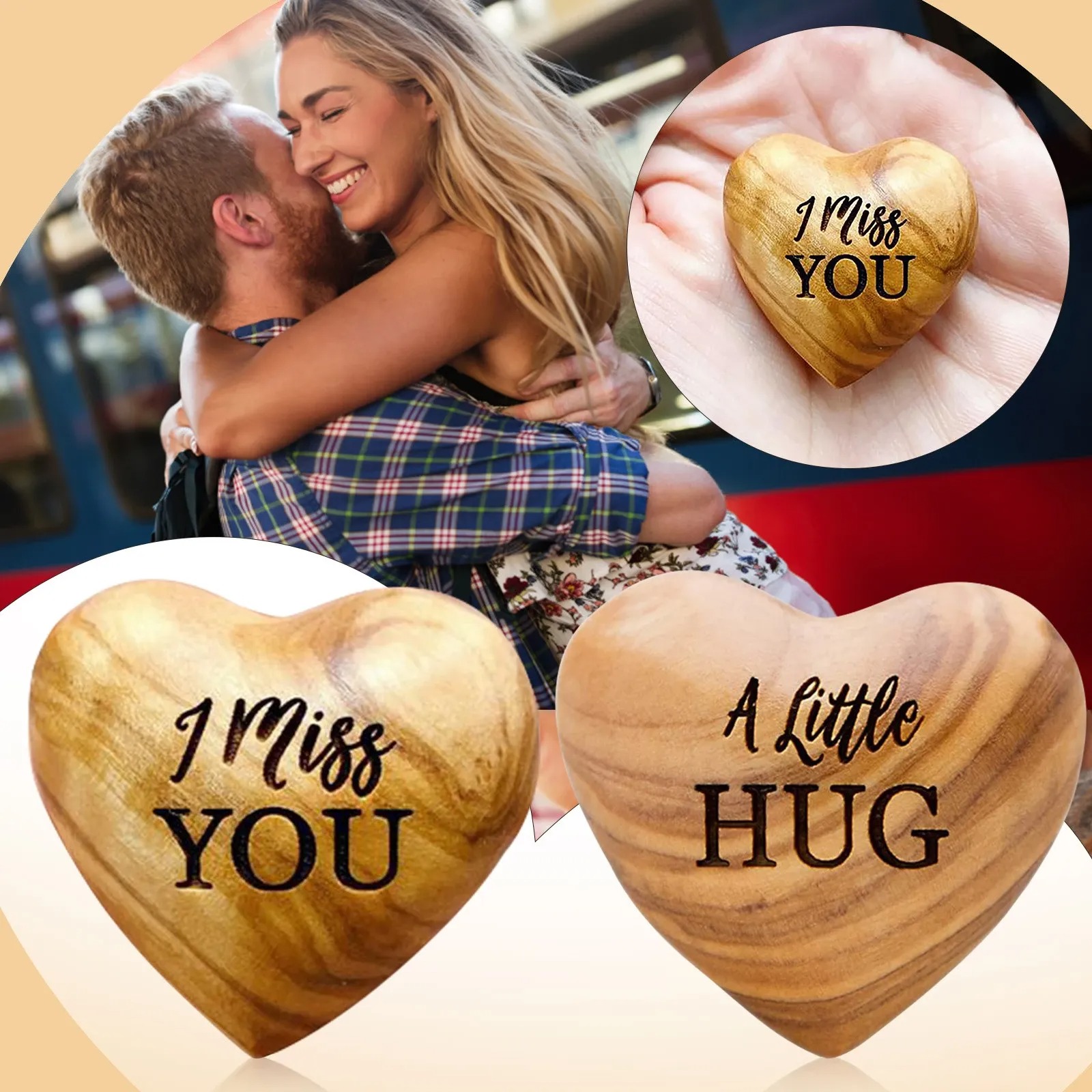 Pocket Hug Wooden Heart Token