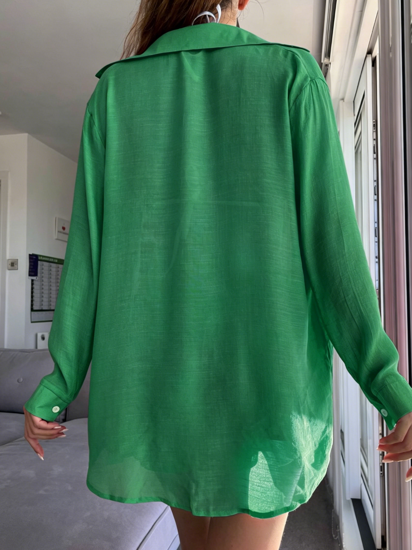 Women's Oversized Beach Shirt & Shorts 2-Piece Cover-Up Set