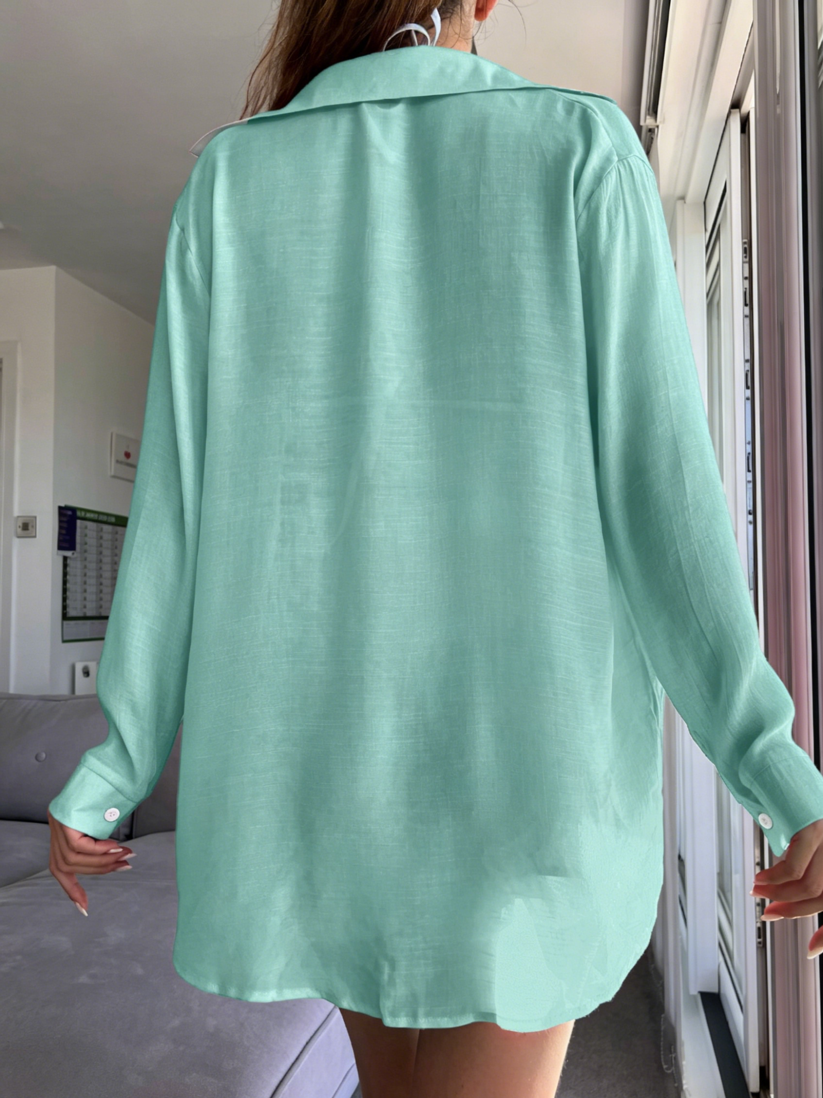 Women's Oversized Beach Shirt & Shorts 2-Piece Cover-Up Set
