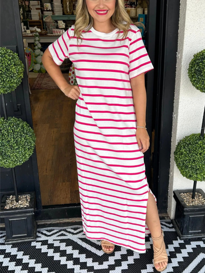 🔥🔥🔥🔥Women's Striped T-shirt Dress (Buy 2 Free Shipping)