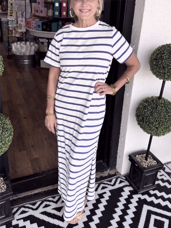 🔥🔥🔥🔥Women's Striped T-shirt Dress (Buy 2 Free Shipping)