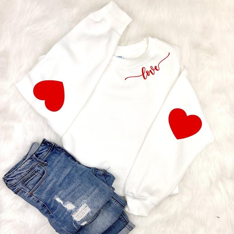 2025 Long Sleeve Sweatershirt with Heart Elbow Patch (BUY 2 FREE SHIPPING)