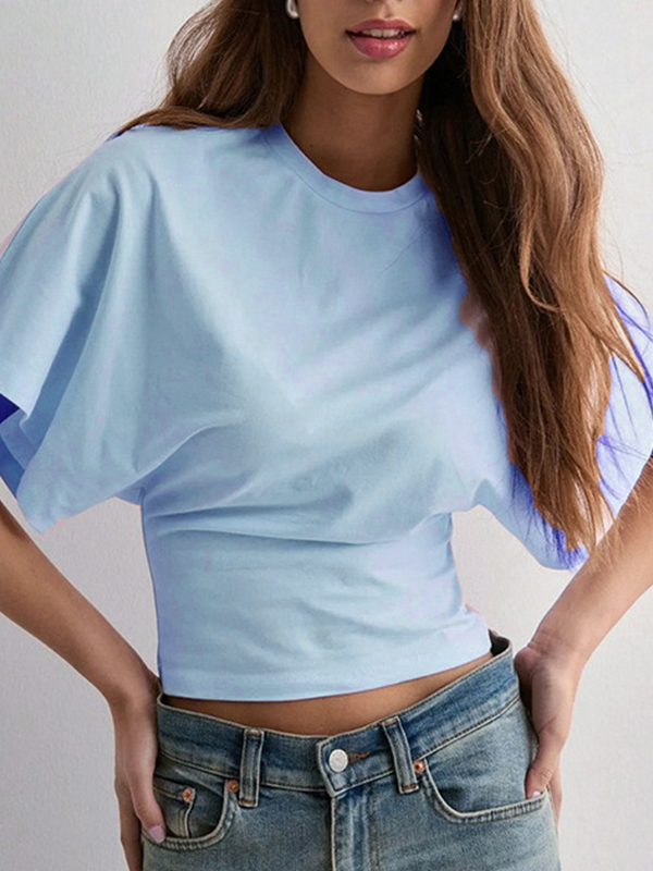 Elegant Slim Waist Short Sleeve T-Shirt（BUY 3 FREE SHIPPING)