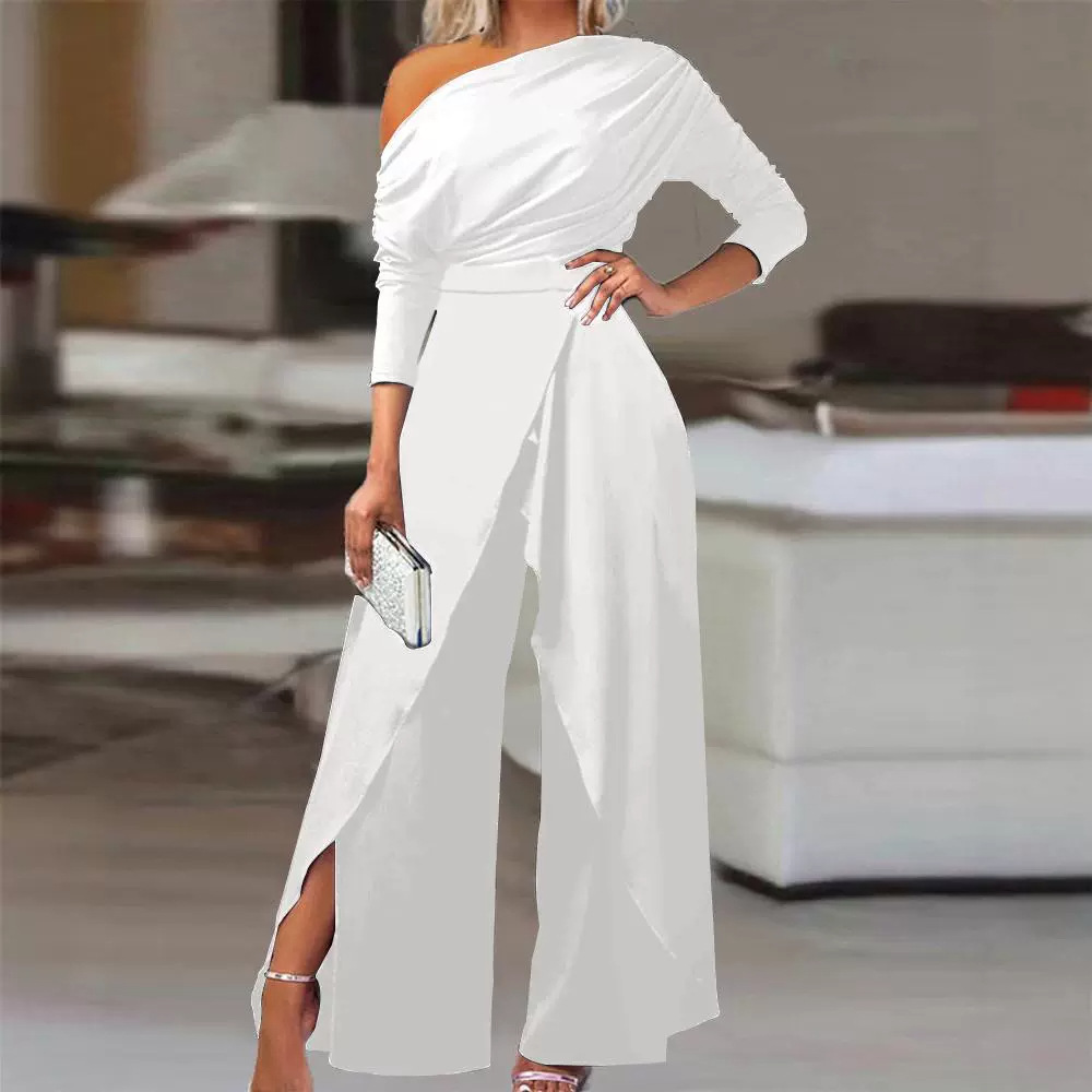 One Shoulder Elegant Party Jumpsuit（BUY 2 FREE SHIPPING)