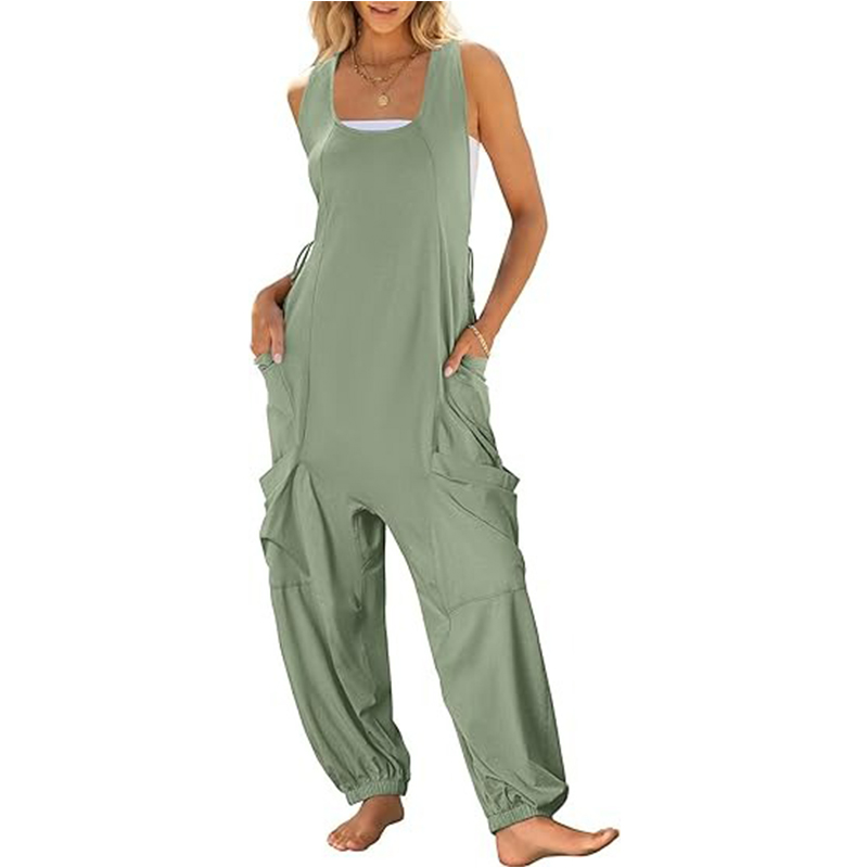 2024 Women Overalls Jumpsuits Loose Casual Dressy Sleeveless Baggy Harem Pants Romper Jumpers