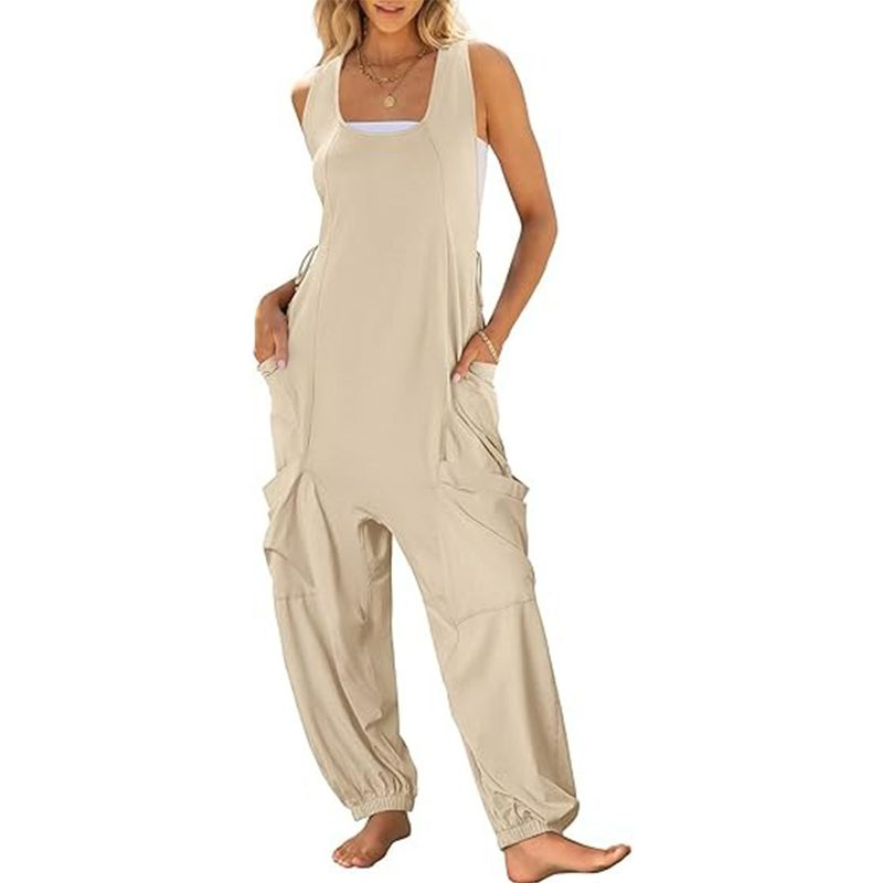 2024 Women Overalls Jumpsuits Loose Casual Dressy Sleeveless Baggy Harem Pants Romper Jumpers