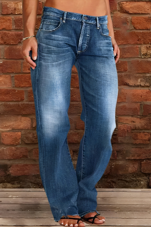 🔥🔥🔥🔥Midiross Ripped/Normal Low Waist Straight Leg Jeans(Buy 2 free shipping）
