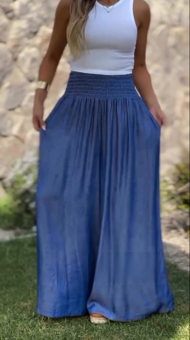 🔥HOT SALE🔥Loose and comfortable pleated wide-leg culottes