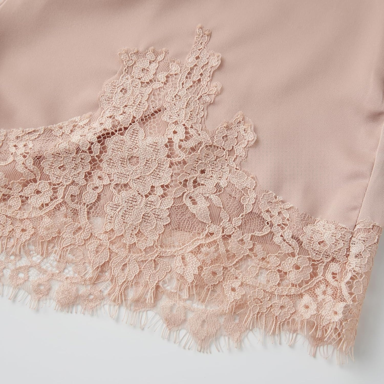 Women's Satin Lace Trim Shorts