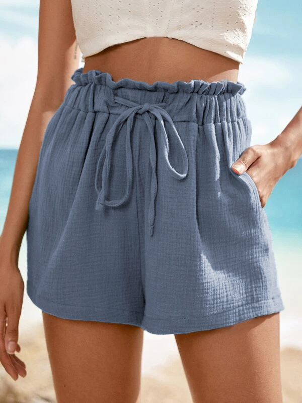 🔥🔥🔥🔥Drawstring Waist Paperbag Shorts