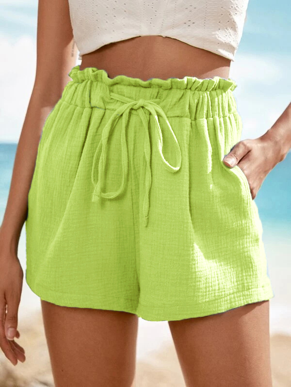 🔥🔥🔥🔥Drawstring Waist Paperbag Shorts