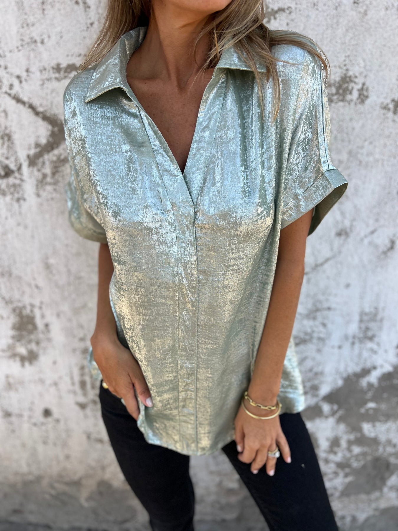 🔥HOT SALE🔥Loose Metallic Shirt(BUY 2 FREE SHIPPING)