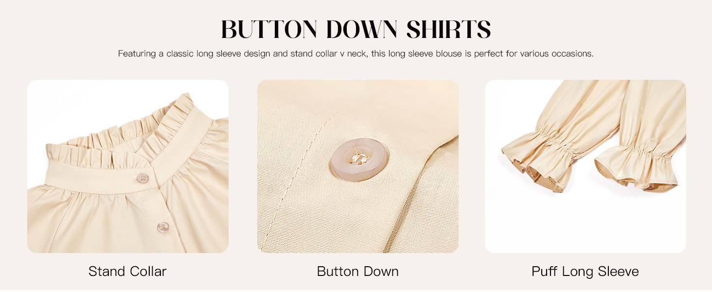 Stand Collar Casual Tops