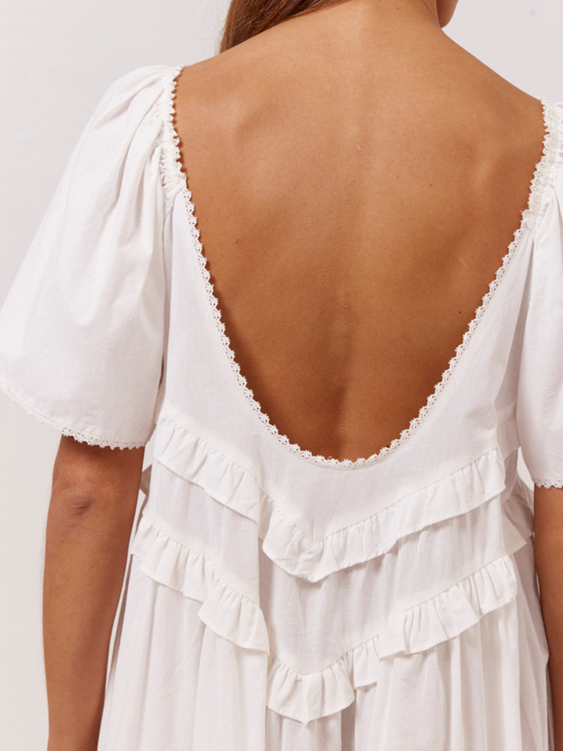 Chic Backless Long Dress with Ruffled Waist (BUY 2 FREE SHIPPING)