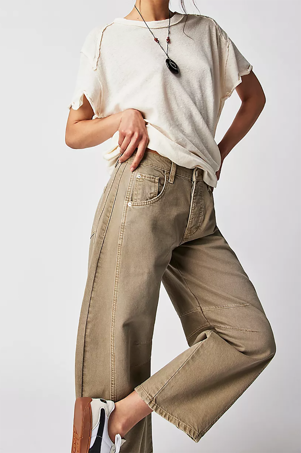 Mid low waist wide leg wide leg