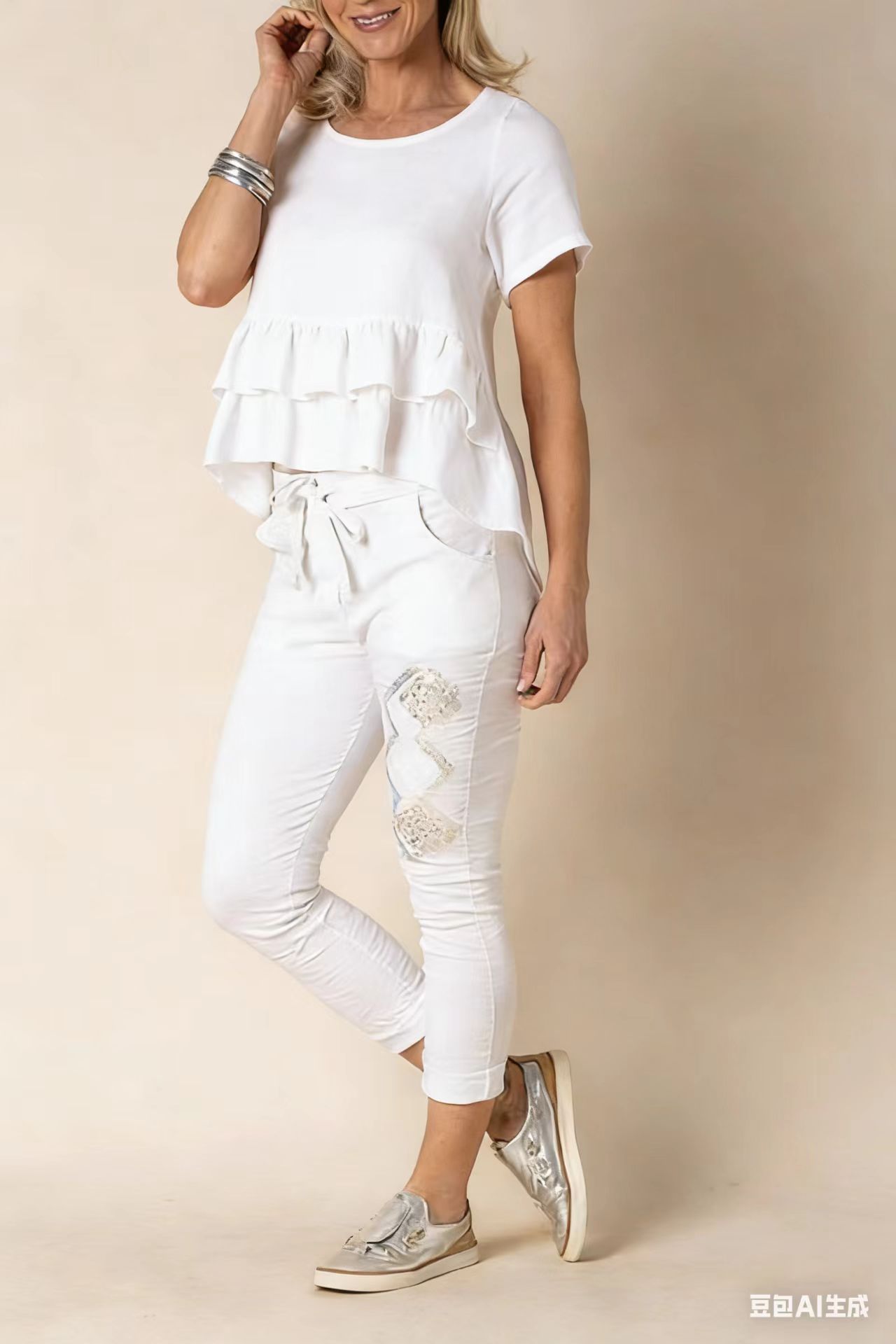 2026 summer - Linen/cotton solid Top and shorts