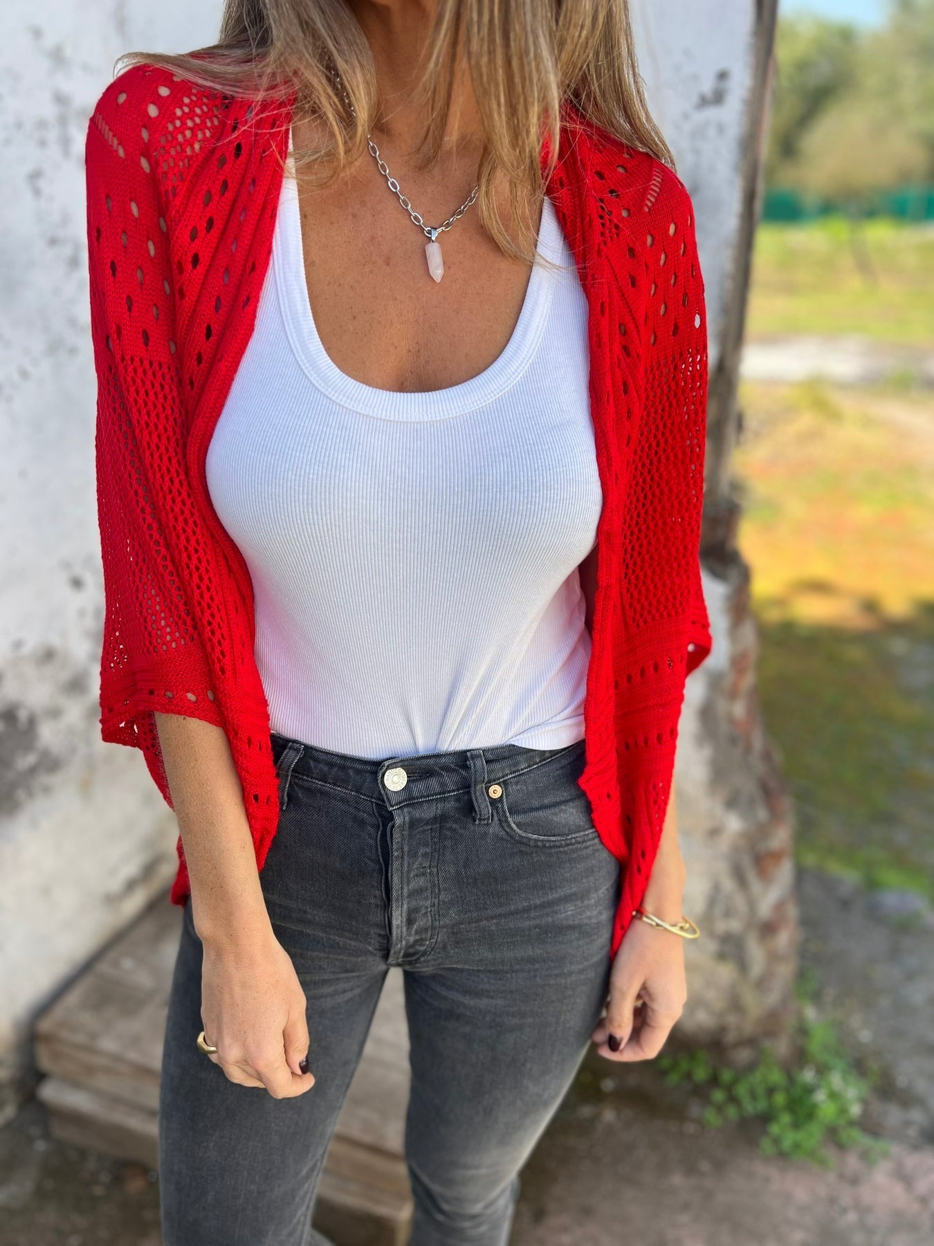 Hollow Half Sleeve Cardigan(Buy 2 Free Shipping)