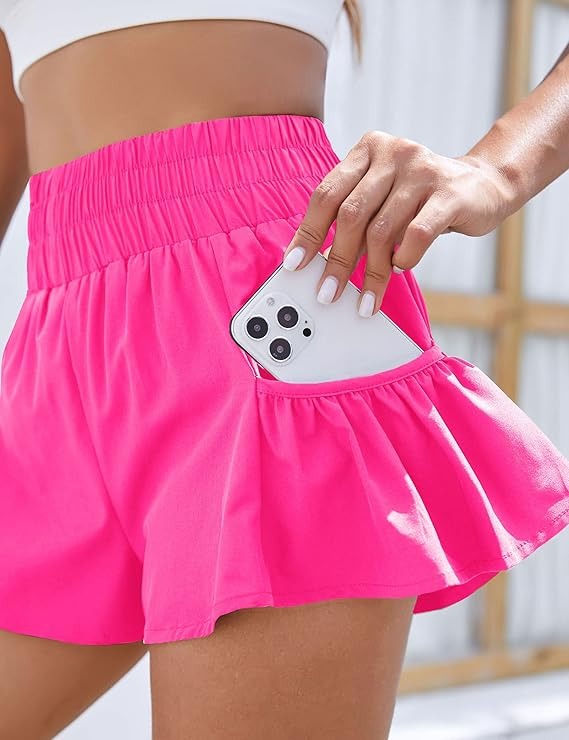 🔥HOT SALE🔥Womens High Waisted Shorts Athletic Running Shorts Workout Gym Quick Dry Flowy Shorts with Pockets