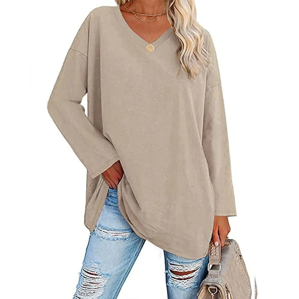 🔥🔥🔥🔥Women's Loose Long Sleeve Fashion V-neck Top