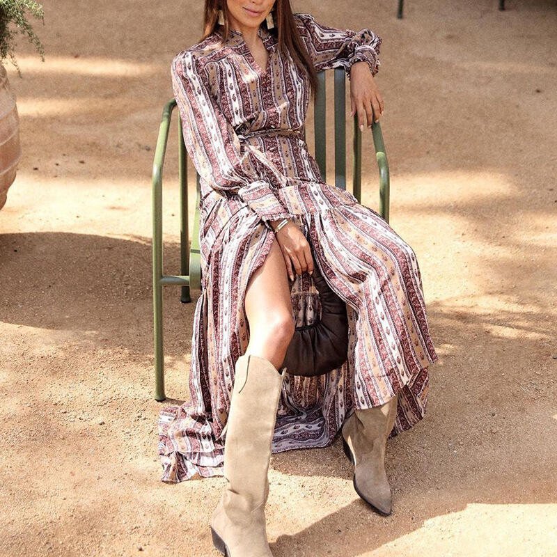Women's Long Sleeve Boho Style Dress