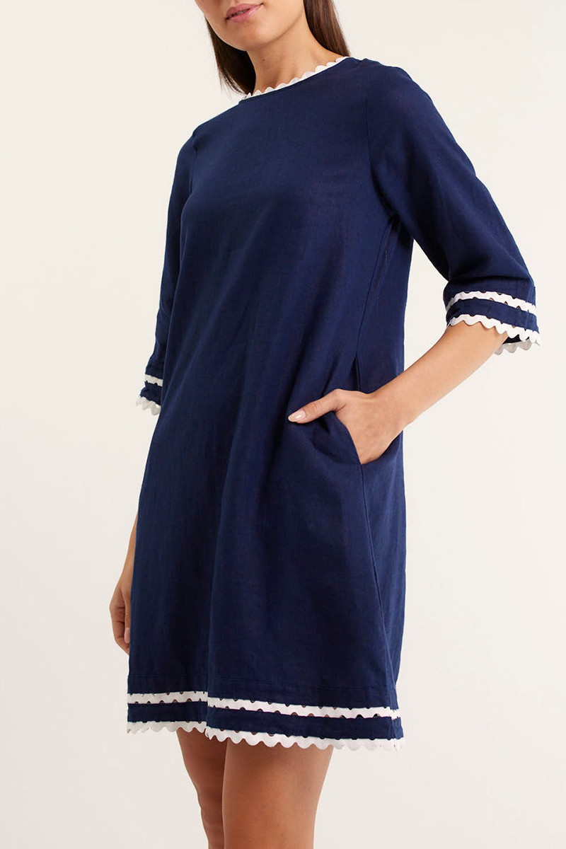 Lace-trimmed short-sleeved loose dress（BUY 2 FREE SHIPPING)