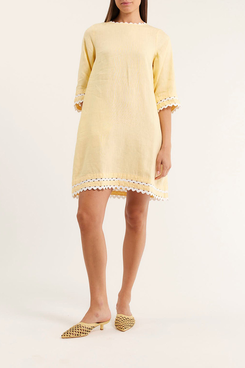 Lace-trimmed short-sleeved loose dress（BUY 2 FREE SHIPPING)
