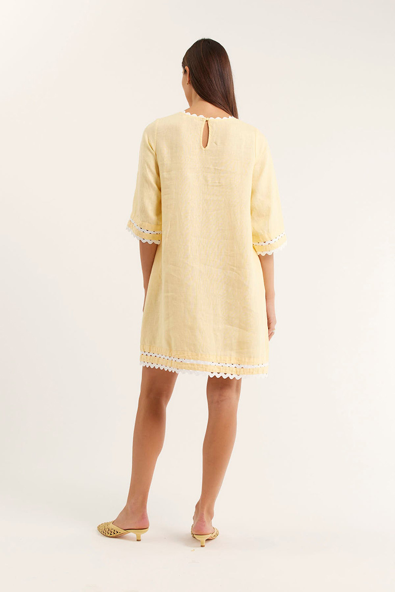 Lace-trimmed short-sleeved loose dress（BUY 2 FREE SHIPPING)