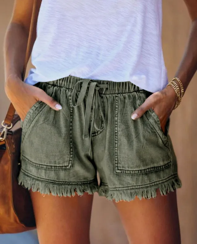 🔥🔥🔥🔥2023 Year's Womens Casual Denim Shorts with Pockets Cotton Jean Short