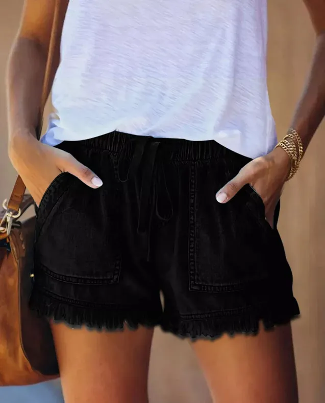 🔥🔥🔥🔥2023 Year's Womens Casual Denim Shorts with Pockets Cotton Jean Short