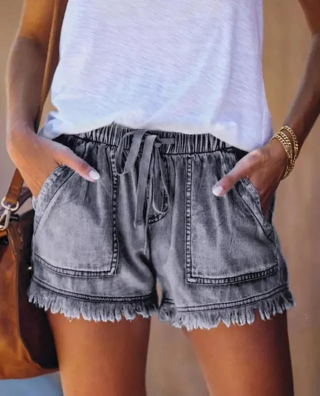 🔥🔥🔥🔥2023 Year's Womens Casual Denim Shorts with Pockets Cotton Jean Short